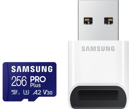 Karta pamięci Samsung 256GB microSDXC PRO Plus 180MB/s z czytnikiem (2023)